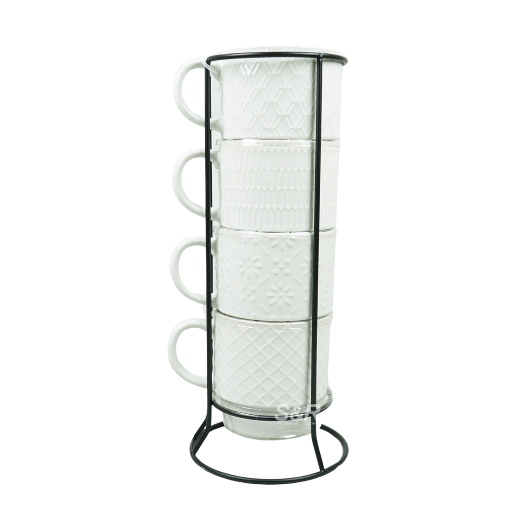 Signature 4-piece Mug Set with Wire Tower
